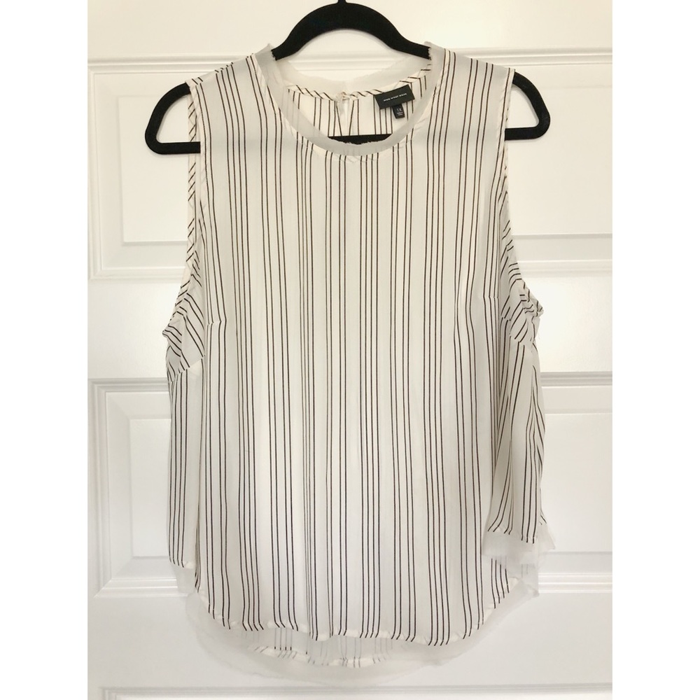 Black and white striped blouse